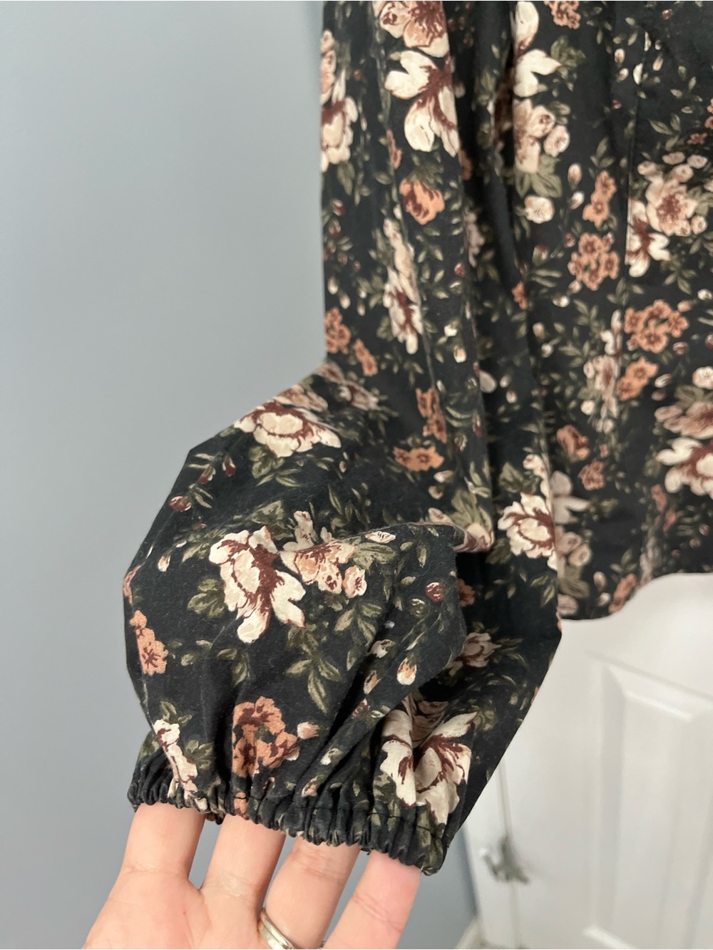 Abercrombie & Fitch Square Neck Blouse M Floral Balloon Sleeve Smock Feminine - Picture 4 of 15